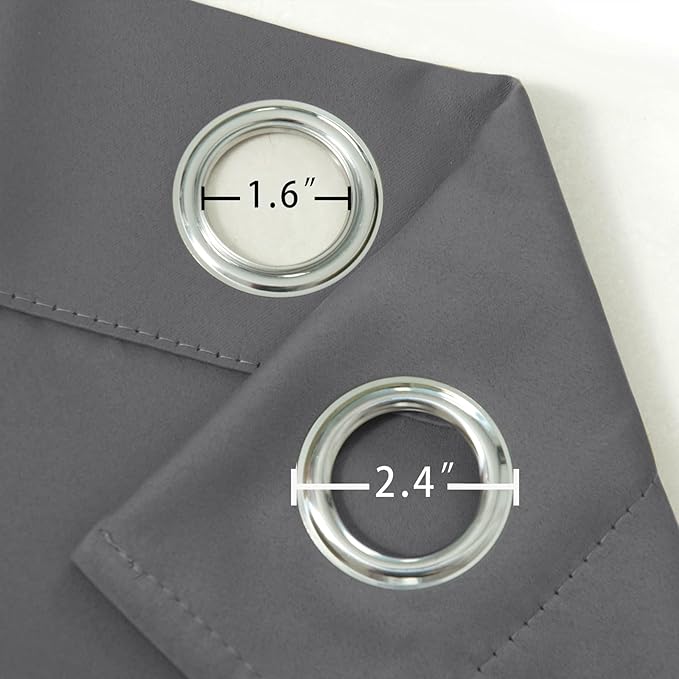 LEMOMO Blackout Curtains 66 x 54 Inch Long Frost Grey Curtains Set of 2 Panels Room Darkening Curtains for Bedroom and Living Room