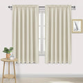 DWCN Blackout Curtains for Living Room Thermal Insulated, Energy Saving & Noise Reducing Bedroom Curtains, Light Beige, W 70x L 72 Inch, Set of 2 Rod Pocket Curtain Panels