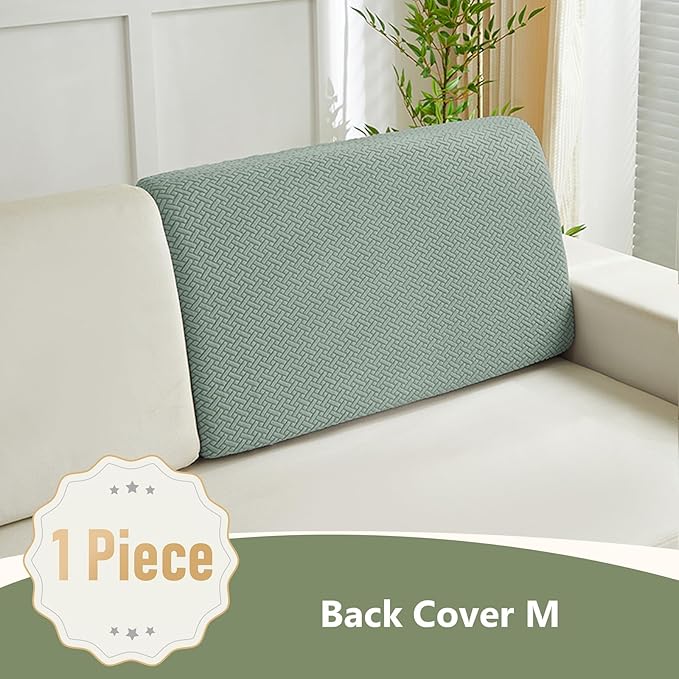 Couch Cushion Covers for Sofa Couch Covers Wear-Resistant Universal Sofa Cover Washable Stretch for Sectional Slipcovers (Texture-Green,Back Cover M)