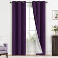 Yakamok Room Darkening 100% Blackout Curtains Grommet Window Treatments with 2 Thick Layers-Purple Thermal Insulated Drapes Set of 2 Panels for Bedroom Living Room 38 Inches by 84 Inches Length