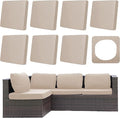 8Pcs Outdoor Cushion Covers, Patio Cushion Covers,Stretch Elastic Slipcovers, Replacement Washable & Reusable Furniture Protector for Patio Couch (Beige,Cover Only)