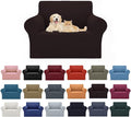 Cupuamon 2026 New Stretch Chair Sofa Slipcovers Couch Cover for 1 Seater Furniture Protector Sofa Covers with Elastic Bottom Jacquard Fabric Small Checks for Pets, Kids - Chocolate