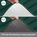 Bath Rug, 47 x 17 Inch, Dark Green, Non-Slip Memory Foam Mat