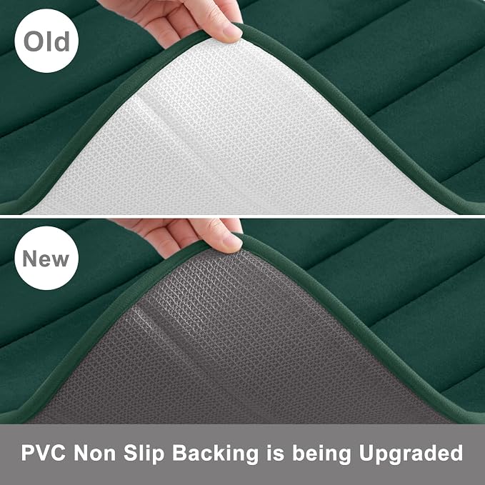 Bath Rug 44 x 24 Inch Memory Foam Mat in Dark Green