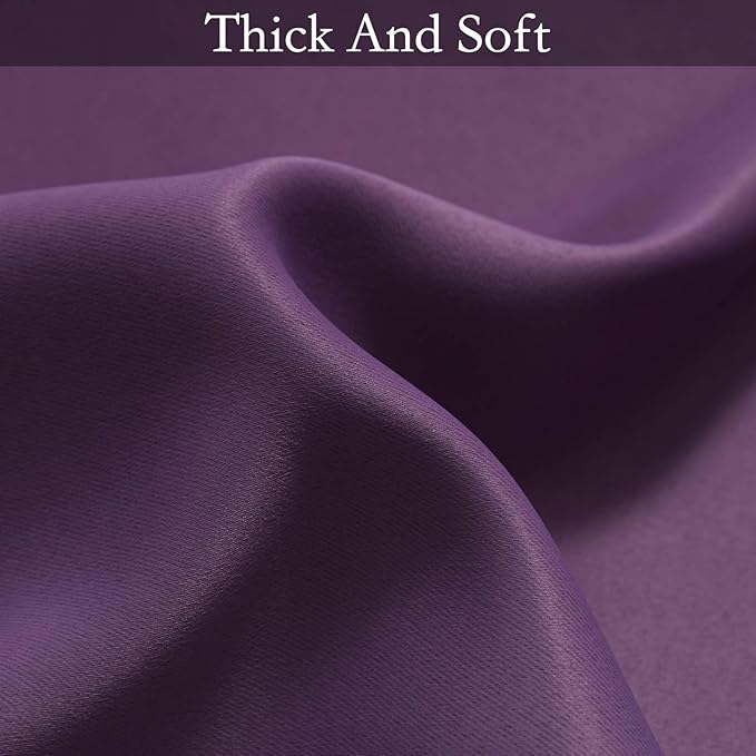 SimpleHome Ombre Room Darkening Curtains for Bedroom, Gradient Purple to Grey White Light Blocking Thermal Insulated Grommet Window Curtains/Drapes for Living Room,2 Panels, 52x84 inches Length