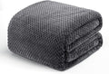 Exclusivo Mezcla Fleece Bed Blanket King Size, Super Soft and Warm Blankets for Couch, Sofa and Bed Waffle Textured, Cozy, Fuzzy and Lightweight (Dark Grey, 90x104 Inches)