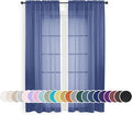 OWENIE Blue Sheer Curtains 72 Inches Long 2 Panels Set, Transparent Light Filtering Sheer Curtain Rod Pocket Clear Drapes for Living Room Bedroom Window Sliding Glass Door, Each 42 x 72 Inch