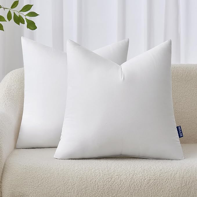 MIULEE 22x22 Inches Pillow Inserts Pack of 2, Decorative Throw Pillow Inserts for Couch