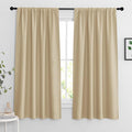 RYB HOME Curtains for Bedroom Living Room 63 inches Long, Thermal Insulated Privacy Rod Pocket Drapes for Nursery Office Home Theater, Width 42 by Length 63, Biscotti Beige, 2 Panels