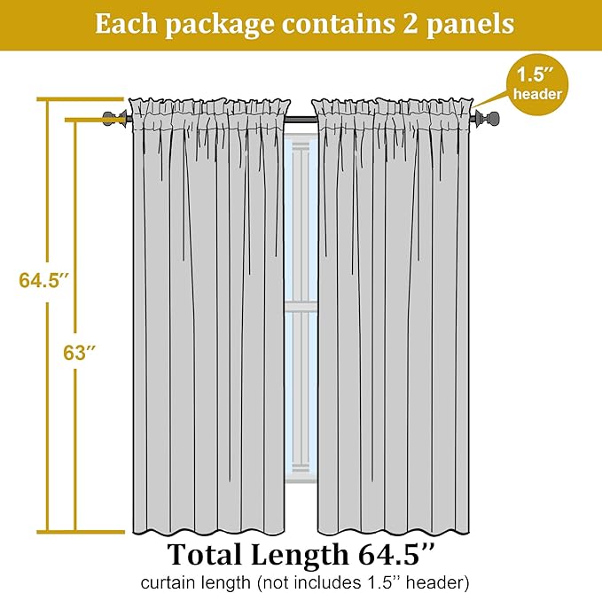 OWENIE Sheer Aqua Curtains for Bedroom Living Room 63 Inch Length 2 Panels Set, Modern Soft Solid Light Filtering Sheer Curtains for Dining Room, Rod Pocket Window Treatments, Aqua, 42" Wx63 L