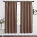 RYB HOME Blackout Curtains for Bedroom Living Room 72 inches Long, Thermal Insulated Privacy Rod Pocket Drapes for Nursery Office Home Theater, Width 34 by Length 72, Mocha, 2 Panels