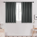 Deconovo Blackout Curtains, Thermal Insulated, W52 x L54 2 Panels, Back Tab, Machine Washable, Room-Darkening Drapes for Bedroom/Living Room Dark Grey