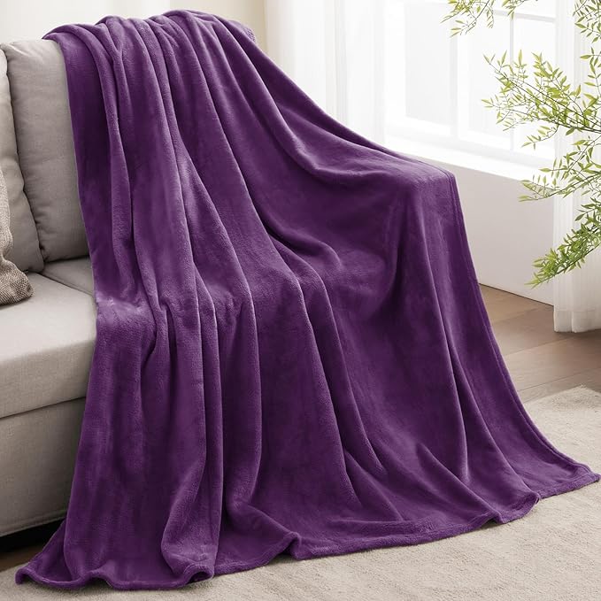 BEDELITE Fleece Blanket Purple Throw Blanket for Couch & Bed, Luxury Plush Cozy Fuzzy Blanket 50" x 70", Super Soft Warm Lightweight Fall Throw Blanket for Travel Camping
