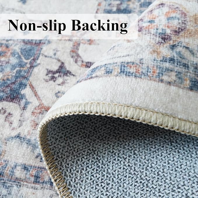 Washable 3x4 Entryway Area Rugs: Farmhouse Non-Slip kitchen Sink Floor Mats Water-Resistant Small Carpet for Bathroom Living Room Thin Soft Doormat Easy-Clean Decorative Rug for Pets Family(3x4,Brick)