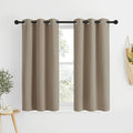 NICETOWN Blackout Short Curtains for Kitchen - Thermal Insulated Solid Grommet Top Room Darkening Curtain Panels/Draperies for Bedroom/Cafe (Taupe, 1 Pair, 34 x 50 Inch)
