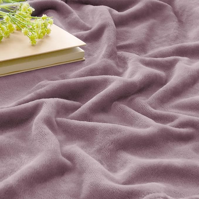 BEDELITE Fleece Blanket Dusky Violet Throw Blankets for Couch & Bed, Luxury Plush Cozy Fuzzy Blanket 50x60 inches, Super Soft Warm Lightweight Throw Blanket for Travel Camping