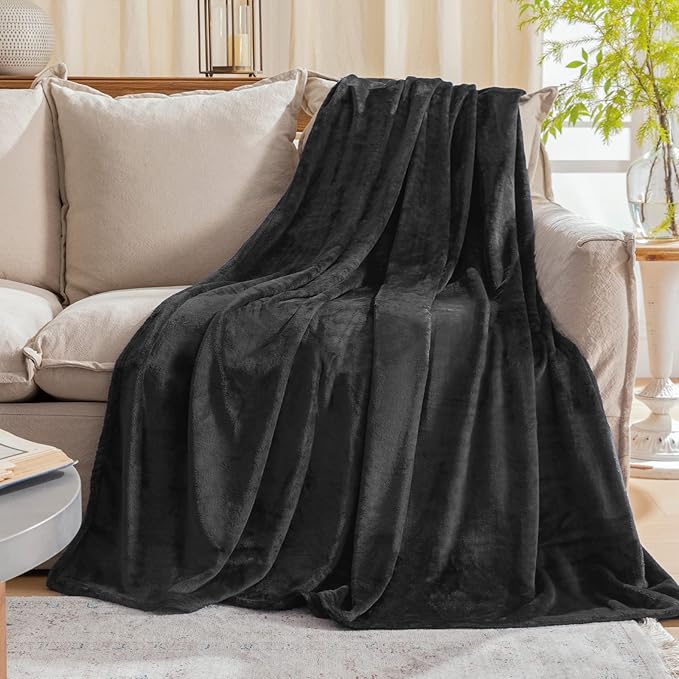 JIAHANNHA Fleece Dark Grey Blanket Throw Blankets for Sofa Couch Bed 280GSM,Super Soft Cozy and Luxury Bed Blanket for All Season Twin Size 60 x x80 inches