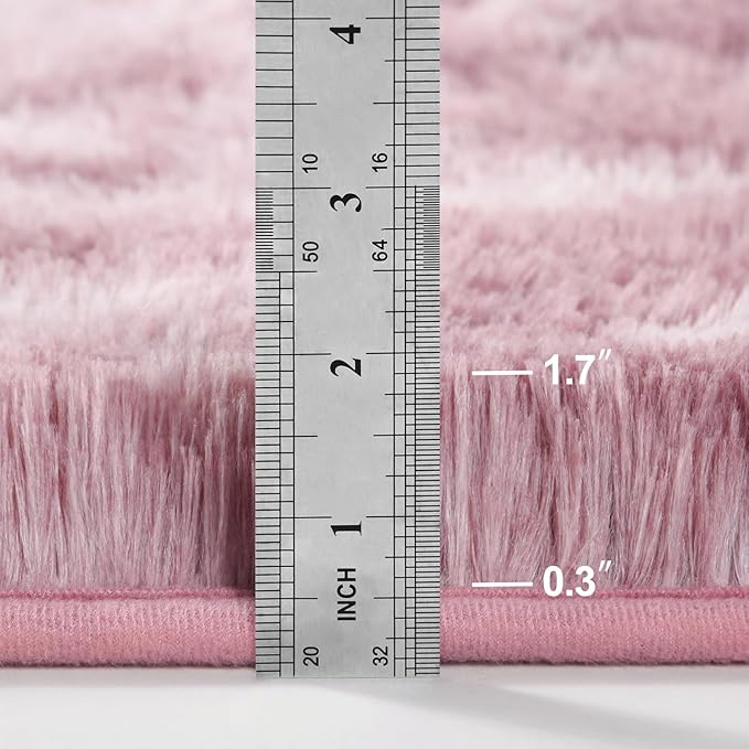 Deerhoo Large Shag Area Rugs 6 x 9, Tie-Dyed Plush Fuzzy Rugs for Living Room, Ultra Soft Fluffy Furry Rug for Bedroom, Indoor Carpet Nursery Rugs for Kids Room Home Decor, Pink Purple