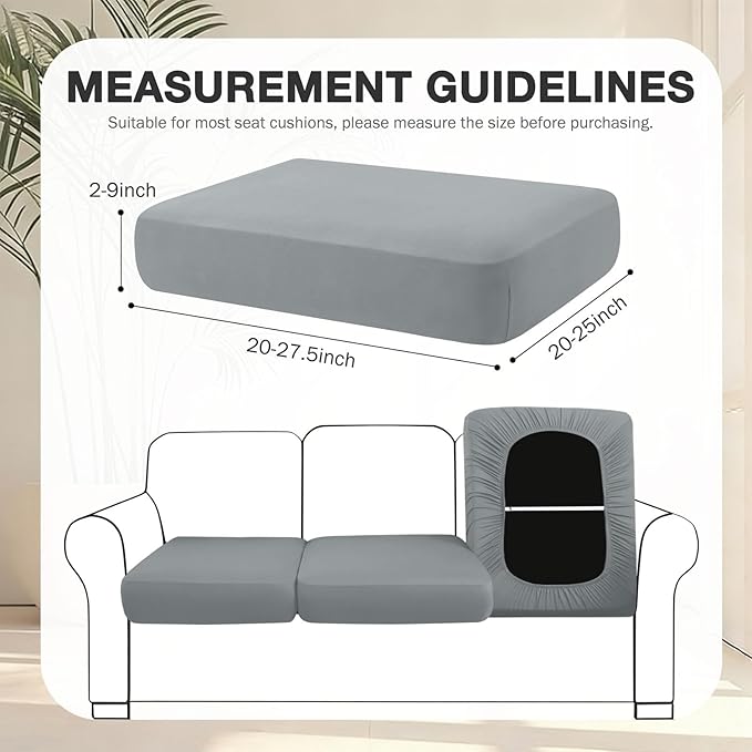 hyha 14Pcs Patio Cushion Covers, Stretch Outdoor Couch Cushion Covers Replacement, Washable Outdoor Chair/Sofa Slipcovers for Patio Furniture Cushions Protector with Elastic Bottom(Gray,Cover Only)