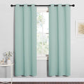 NICETOWN Bedroom Curtain Panels Blackout Draperies, Thermal Insulated Solid Grommet Blackout Curtains/Drapes (Aqua, One Pair, 34 by 72-inch)