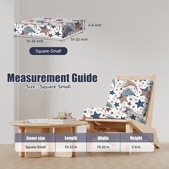 8Pcs Stretch Patio Cushion Covers, Outdoor Couch & Sofa Replacement Slipcovers for Patio Furniture Cushion Covers, Washable Reusable Furniture Protector