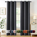 MIULEE Dark Grey Blackout Curtains for Bedroom Living Room 72 Inches Long 2 Panels, Thermal Insulated Room Darkening Drapes Solid Grommet Noise Reduction Light Blocking Window Curtains W40 x L72 Inch