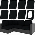 hyha 8Pcs Patio Cushion Covers, Stretch Outdoor Couch Cushion Covers Replacement, Washable Outdoor Chair/Sofa Slipcovers for Patio Furniture Cushions Protector with Elastic Bottom(Black,Cover Only)