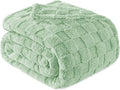 Exclusivo Mezcla Twin Size Flannel Fleece Blanket, Super Soft and Warm Lightweight Checkered Pattern Blanket for All Seasons, 60x80 Inches, Sage Green