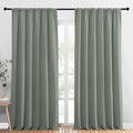 NICETOWN 2 Panels Blackout Curtains, Rod Pocket Thermal Insulated Drapess for Bedroom, Privacy Protection Easy-Care Heavy Duty Curtains for Living Room/Dining Room, W70 x L95 inches, Greyish Green