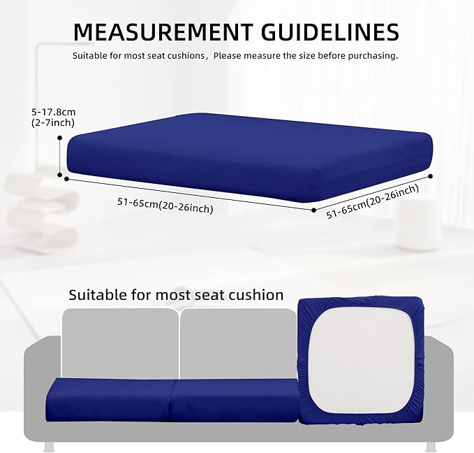 12Pcs Outdoor Cushion Covers, Patio Cushion Covers,Stretch Elastic Slipcovers, Replacement Washable & Reusable Furniture Protector for Patio Couch (Lake Blue,Cover Only)