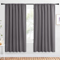 NICETOWN Blackout Curtain Panels for Window - Thermal Insulated Rod Pocket Blackout Drapes/Draperies for Dining Room (2 Panels, W62 x L72 inches, Grey)
