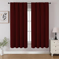 CUCRAF Burgundy Red Blackout Curtains 54 inch Length 2 Panels Set, Rod Pocket Room Darkening Drapes for Bedroom Living Room, Insulated Thermal Light Blocking Window Curtain (W52 x L54 Inch)