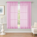 OWENIE Sheer Pink Curtains, Sheer Curtains 63 inch Length 2 Panels Set, Rod Pocket Voile Fimly Sheer Drapes for Living Room Bedroom, 2pcs, Pink, Each 59" W x 63" L