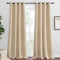 NICETOWN Bedroom Room Darkening Curtains, Biscotti Beige, 1 Pair, 55 inches by 102 Inch, Triple Weave Microfiber Grommet Top Thermal Insulated Solid Darkening Panels/Drapes for Kid's Room