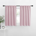 NICETOWN Kitchen Curtains, Baby Pink, 34" x 40", Set of 2, Short Blackout Curtains & Drapes, Thermal Insulated Rod Pocket Window Treatment Draperies for Nursery