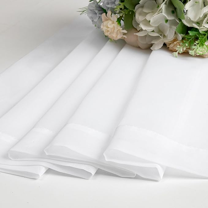 OWENIE Sheer Curtains 84 inches Long 2 Panels Set for Living Room/Bedroom, Rod Pocket Voile Sheer Panel Drapes, White, 2pcs, Each 42" W x 84" L