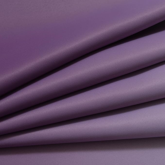 Yakamok Thermal Insulated Ombre Curtains 63 Inch Length 2 Panels, Greyish White and Purple Light Blocking Gradient Color Curtains, Room Darkening Grommet Window Drapes for Bedroom