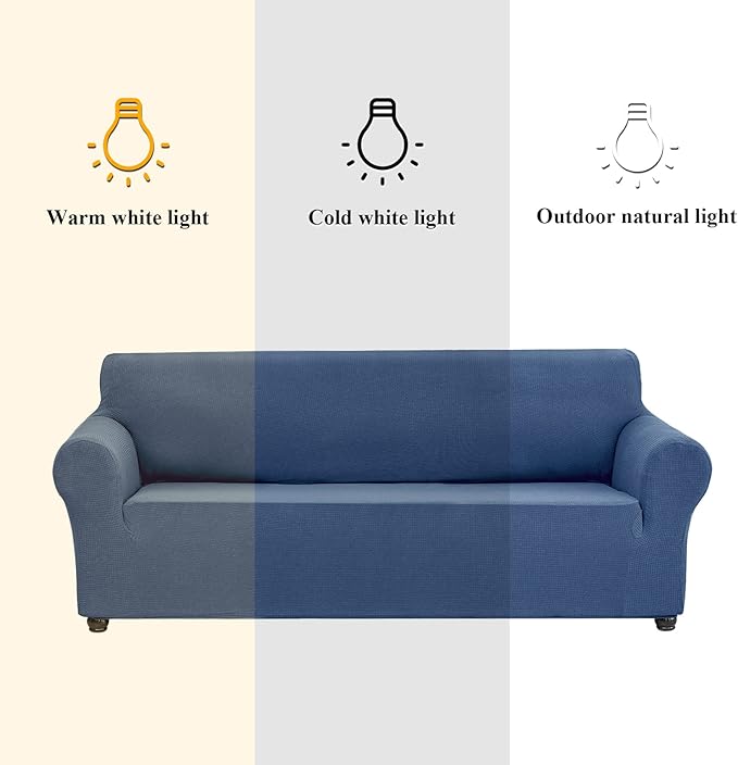 Joccun Stretch Couch Cover Slipcovers, 1-Piece Sofa Covers for 3 Cushion Couch Spandex Jacquard Washable Furniture Protector Cover for Living Room,Kids,Pets(Sofa,Riverside)