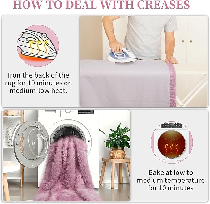 Faux Fur Rug for Bedroom, Fluffy Runner Rugs Soft Sheepskin Rug Sofa Couch Seat Cushion, 2x6ft Light Purple Plush Area Rug Shag Rugs Floor Carpets for Nursery Bedside, Shaggy Fuzzy Home Decor