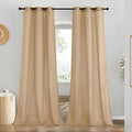 NICETOWN Linen Curtains for Windows 90 inch Long, Grommet Semi Sheer Vertical Drapes Privacy Added with Light Filtering for Doorway/Living Room, Burlap, W42 x L90, 2 Pieces