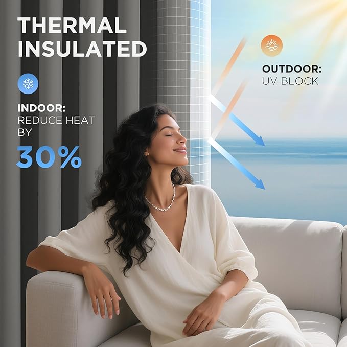 Joydeco Blackout Door Curtain for Doorway Privacy 78 Inches Long, Grommet Closet Curtain for Open Closet, Room Divider for Bedroom Living Room (Light Grey, 52Wx78L, 1 Panel)