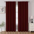 CUCRAF Burgundy Red Blackout Curtains 96 inch Length 2 Panels Set, Rod Pocket Room Darkening Drapes for Bedroom Living Room, Insulated Thermal Light Blocking Window Curtain (W52 x L96 Inch)