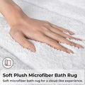Microfiber Bath Rug Set 3 Piece Non-Slip Washable White