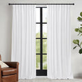RYB HOME White Velvet Curtains 102 inches with Hook Belt, Soft Fabric Room Darkening Thermal Insulated Luxurious Home Decor Curtains for Living Room Bedroom, W 52" x L 102", 2 Panels Set