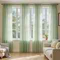 MIULEE Sage Green Sheer Curtains 108 Inches Long, 4 Panels Set, Light Filtering Rod Pocket Voile Drapes Window Treatments, Semi Transparent Airy Fabric for Bedroom and Living Room, 42 x 108 Inches