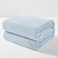 Exclusivo Mezcla Fleece Bed Blanket King Size, Super Soft and Warm Blankets for Couch, Sofa and Bed Waffle Textured, Cozy, Fuzzy and Lightweight (Heather Slate Blue, 90x104 Inches)
