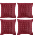 Fancy Homi 4 Packs Burgundy Decorative Throw Pillow Covers 20x20 Inch for Living Room Couch Bed, Holiday Christmas Home Decor Gift, Soft Plush Corduroy Square Cute Accent Cushion Case 50x50 cm