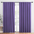NICETOWN Living Room Curtains, Blackout Draperies, Lilac Purple, 1 Pair, 70 x 84-inch, Home Decorations Thermal Insulated Solid Rod Pocket Blackout Drapes for Cafe