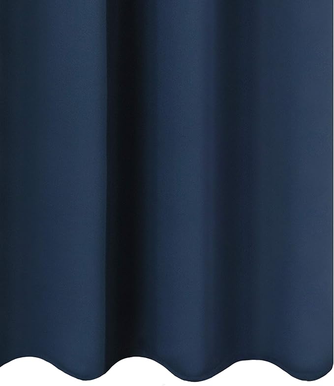 LEMOMO Navy Blue Blackout Curtains/52 x 45 Inch/Set of 2 Panels Room Darkening Short Curtains