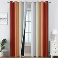 Estelar Textiler Burnt Orange and Greyish White Ombre Blackout Curtains 90 Inch Length for Living Room, Room Darkening Grommet Gradient Thermal Insulated Drapes for Bedroom,52Wx90L Inches (2 Panels)